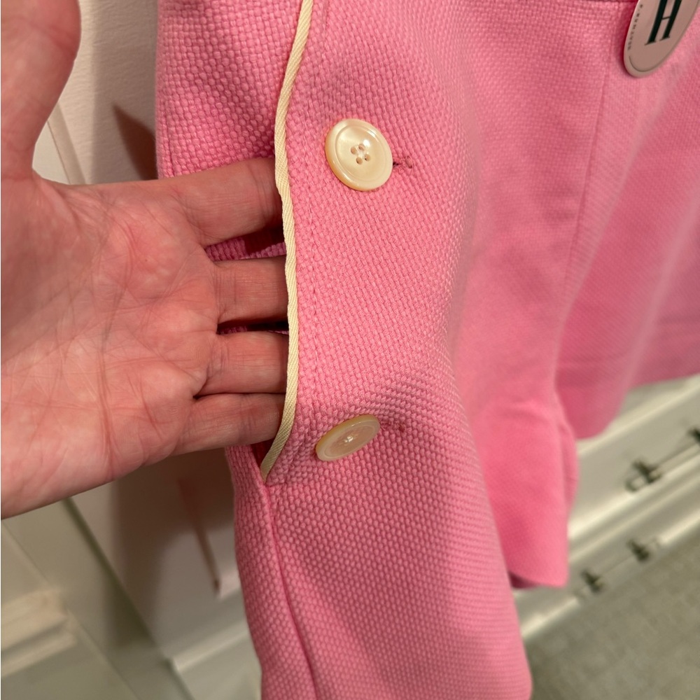 J. Crew Pink Textured High-Rise Shorts with Contrast Trim - Picture 2 of 5